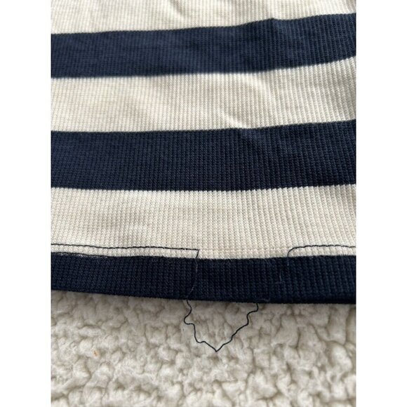 Madewell Crop Turtleneck Sweater Stripe Nautical Classic Navy/Cream Sz XXS - Picture 9 of 15